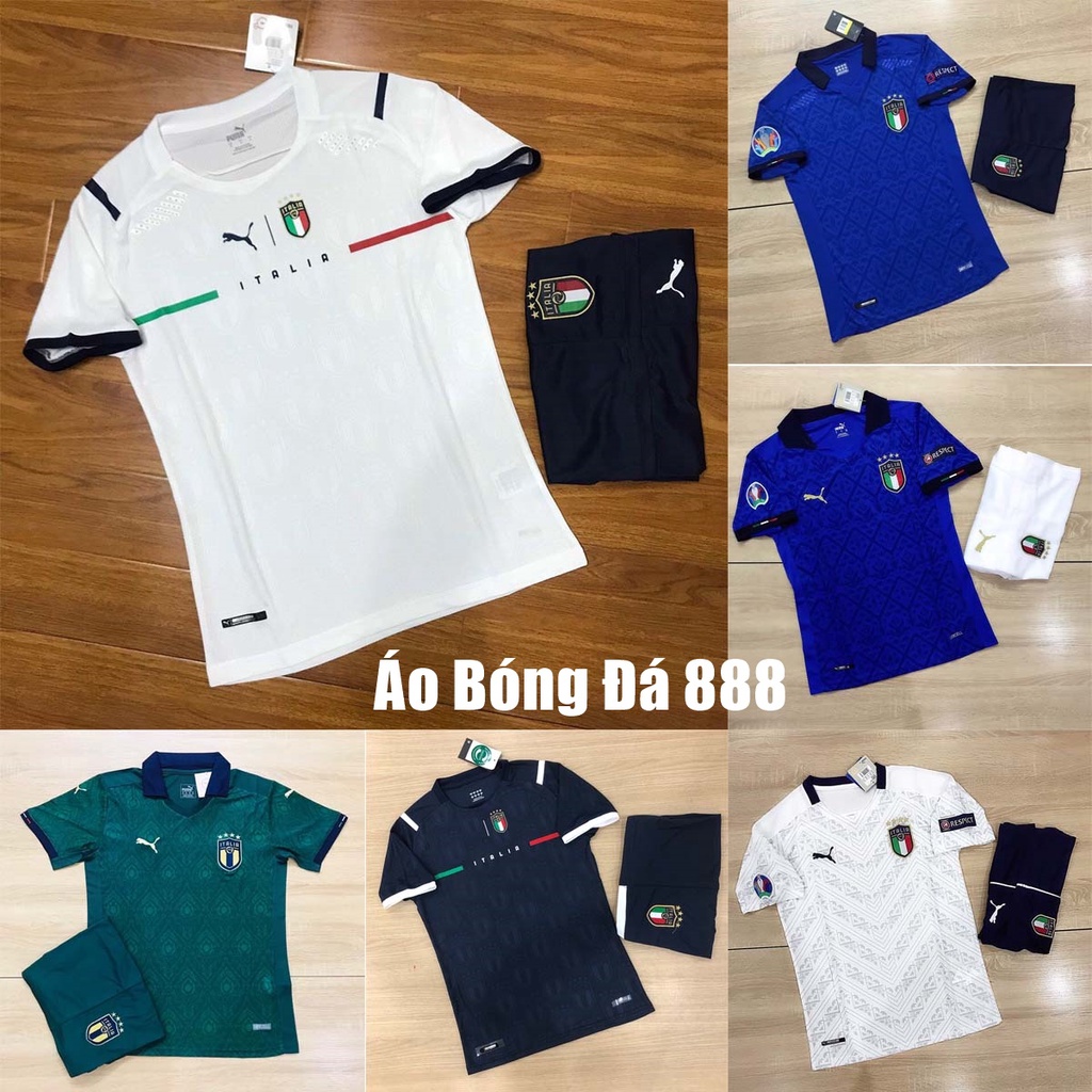 Áo Bóng Đá Đội Tuyển Italia - Nhiều Màu - Chuẩn Mẫu Thi Đấu - Vải Polyester Thái Gai Lưới