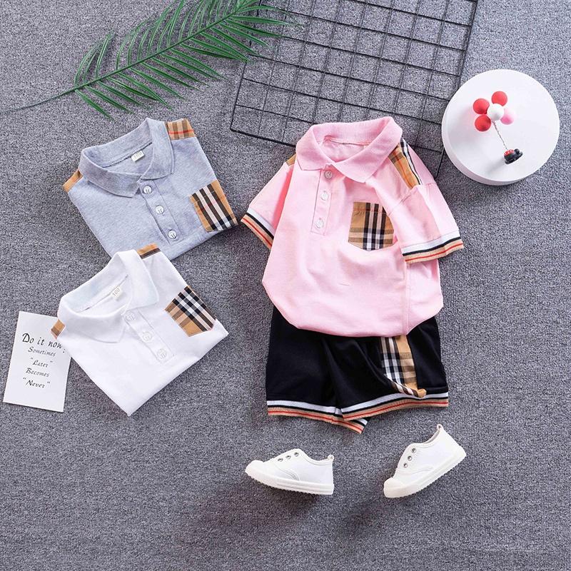 Set Áo Thun Kẻ Ca Rô + Quần Soóc Cho Bé Trai
