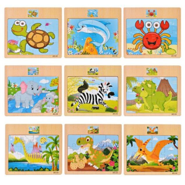 Đồ Chơi Tranh Ghép hình puzzle miếngGỗ 12 mảnh Cho Bé Yêu