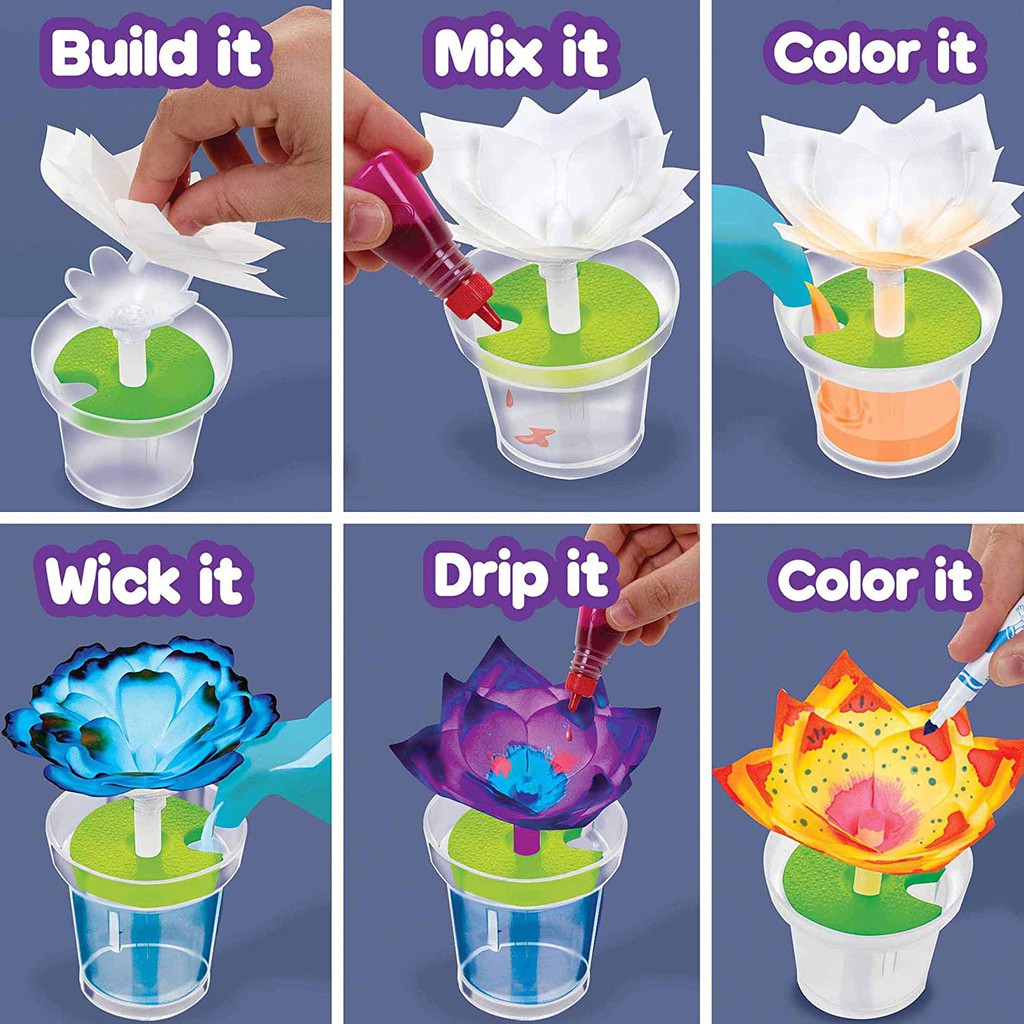 Chính hãng Crayola - Crayola Paper Flower Science Kit - Bộ đồ chơi em yêu khoa học - Chế tạo bông hoa kỳ diệu - 747409