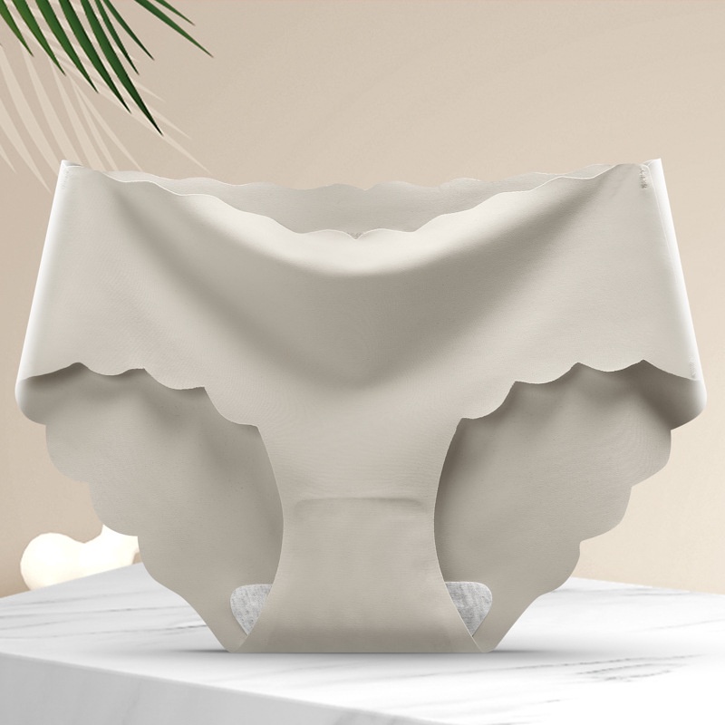 Quần lót IELGY vải cotton lụa băng không đường may kháng khuẩn lưng vừa có cỡ lớn cho nữ