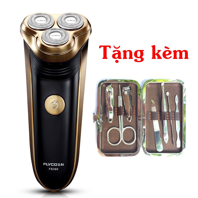 Máy cạo râu cao cấp Flyco FS360 TẶNG KÈM bộ cắt móng tay 7 chi tiết