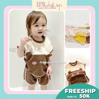 Đồ bộ cho bé trai bé gái hình mặt thú kute, bộ cotton cho bé ảnh thật shop quay chụp