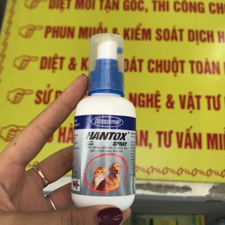 Thuốc diệt bọ chét, ve, chấy , rận, ghẻ...chó mèo, thú cảnh Hantox spray