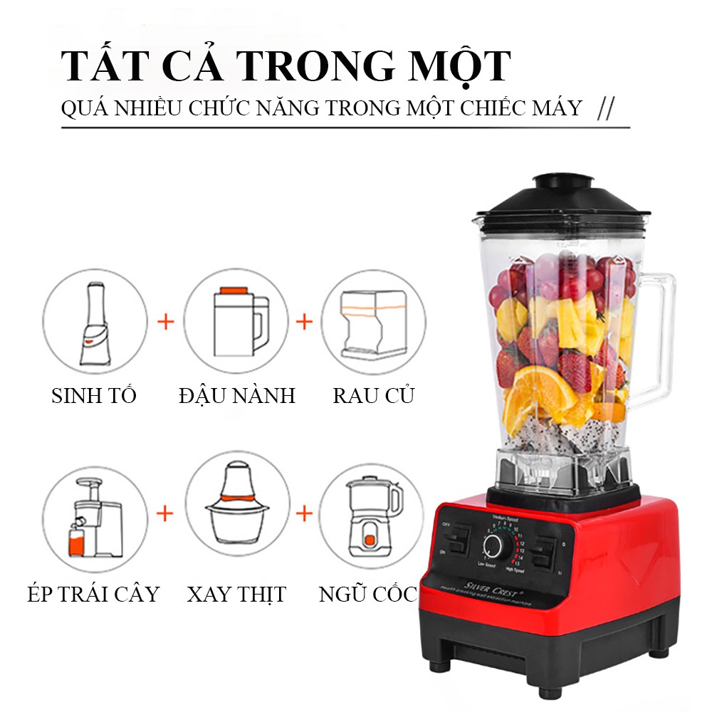 Máy xay sinh tố công nghiệp xay thịt cá, rau củ, xay đá... công suất 3000w- BẢO HÀNH 2 NĂM