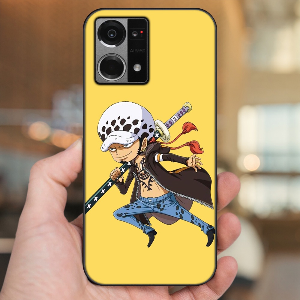 Ốp lưng Oppo Reno 7 4G viền đen in hình Law One Piece
