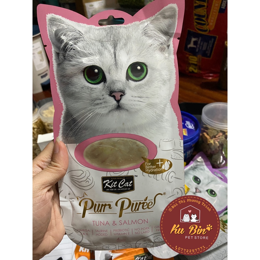 Súp thưởng cho mèo Kitcat Pur Puree (gói 4 thanh) - Date T6, T9