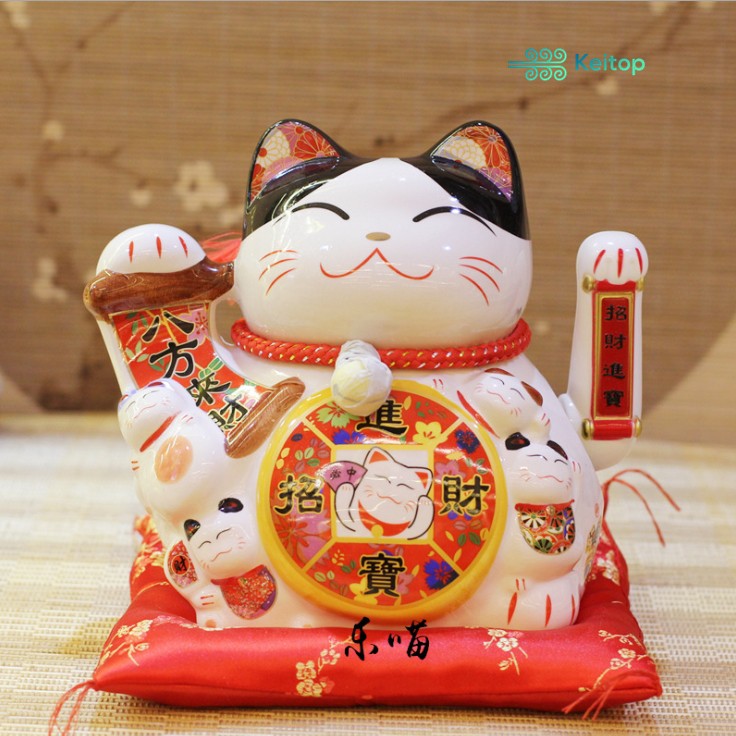 Mèo Vẫy Tay May Mắn Buôn May Bán Đắt, Tài Lộc Đến 20cm (Mẫu Mới) KEITOP MANEKI-017