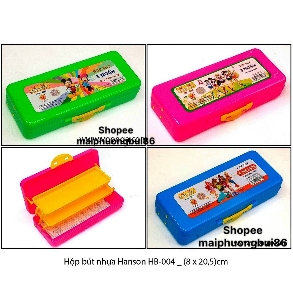 Hộp đựng bút nhựa 3 tầng Hanson HB-004
