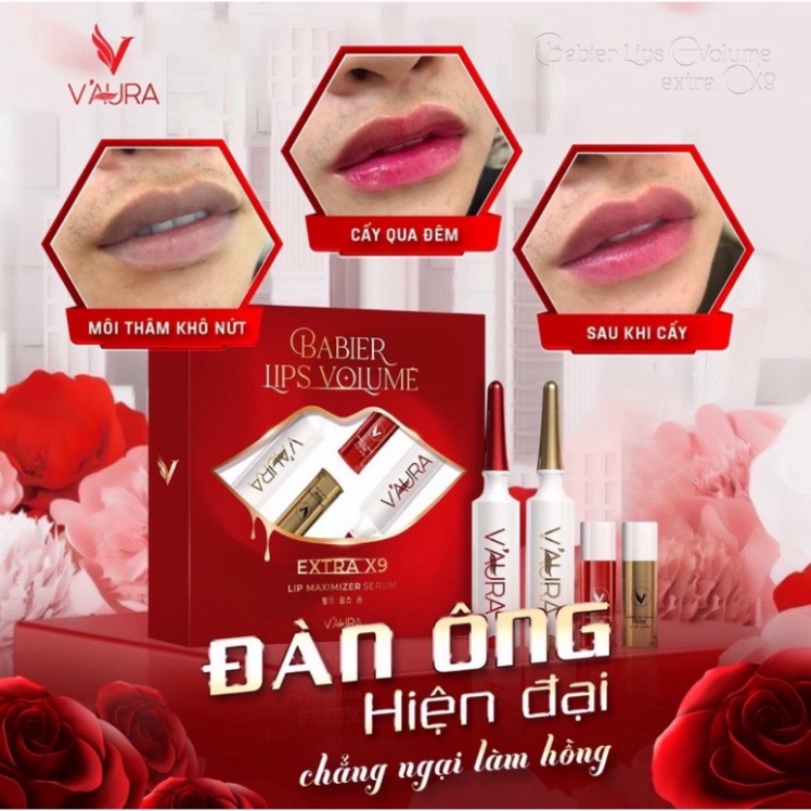 Tinh Chất Cấy Môi ❤️𝑭𝒓𝒆𝒆𝒔𝒉𝒊𝒑❤️ Cấy Môi Vaura Babier Lips Volume V3 Master Lips, xóa thâm môi , làm hồng môi vĩnh