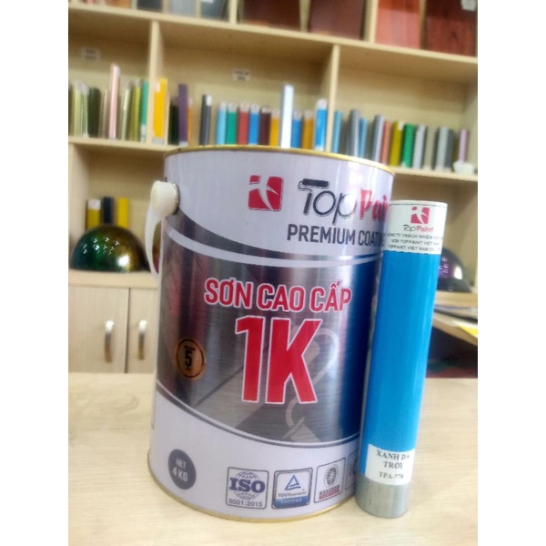 Sơn sắt mạ kẽm Toppaint lon 4kg - Màu xanh da trời 778