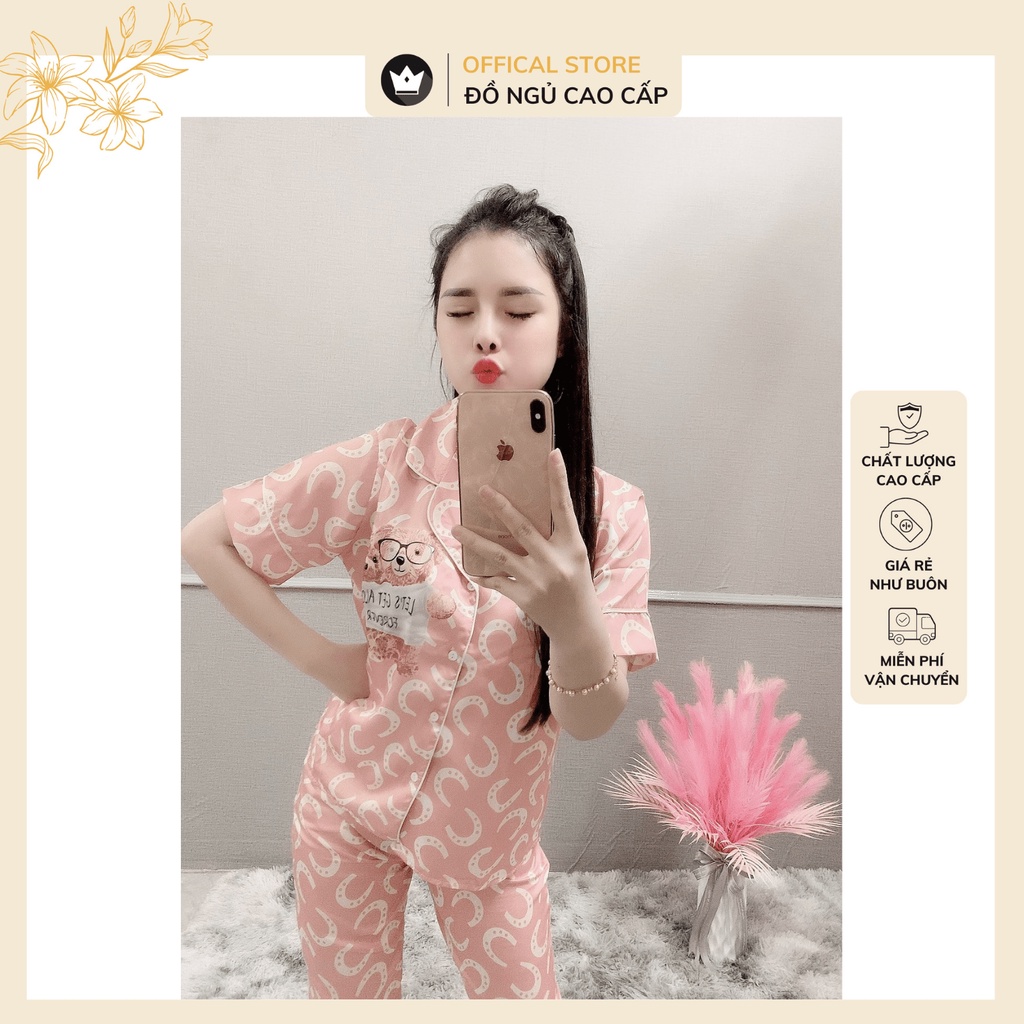 Đồ bộ Pijama - Bộ lụa Latin cộc tay + quần dài Cao Cấp,thiết kế trẻ trung,họa tiết nhẹ nhàng | BigBuy360 - bigbuy360.vn