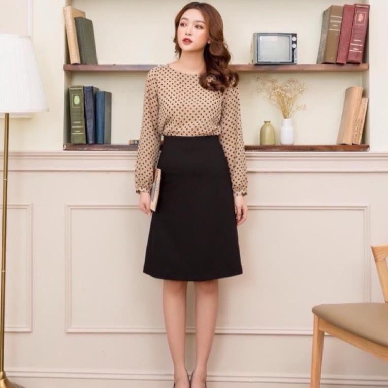 Chân váy A dáng dài chân váy công sở đi làm lịch sự chất vải tuyết mưa đứng form ko xù lông BANAMO FASHION 5315 | BigBuy360 - bigbuy360.vn