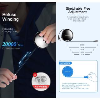 Cafele 3A For iPhone 12 Mini 11 Pro Max Type C Micro USB Magnetic Fast Charging Cord Retractable Data Sync Cable Samsung Android