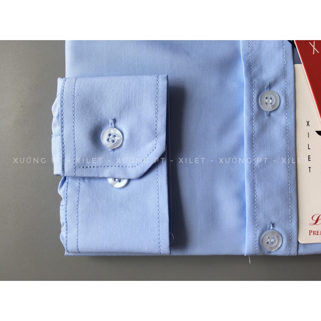 Áo sơ mi nam màu Trắng , Xanh nhạt , Xanh than , Xanh Lam và Đen chất nến trơn cotton thái siêu đẹp | BigBuy360 - bigbuy360.vn