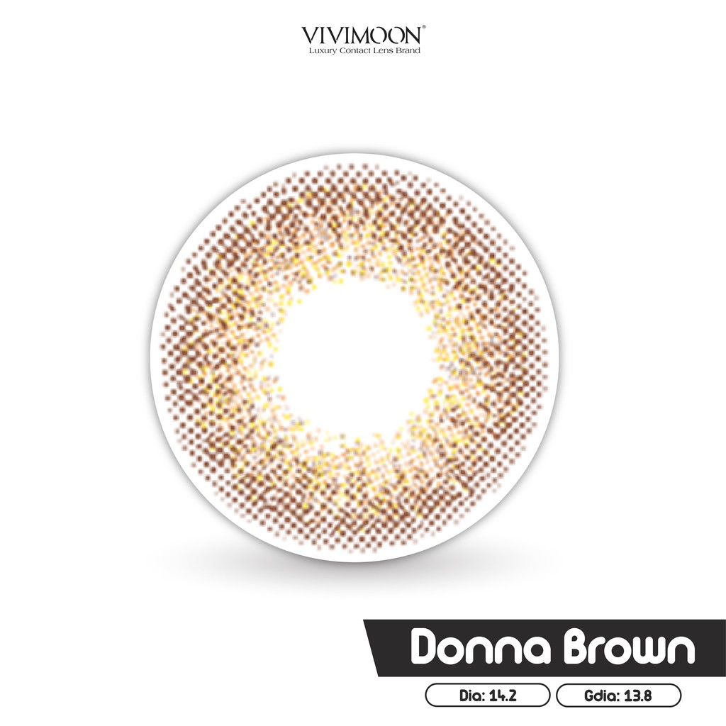 Kính áp tròng Hàn Quốc VIVIMOON Donna Brown nâu gỗ 13.8 mm
