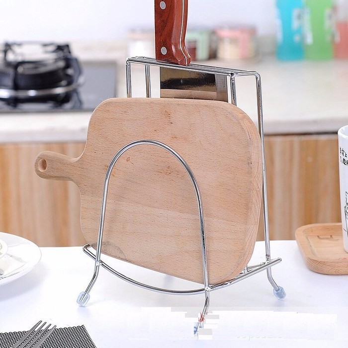 KỆ ĐỂ DAO- THỚT-VUNG INOX KHÔNG GỈ ĐA NĂNG