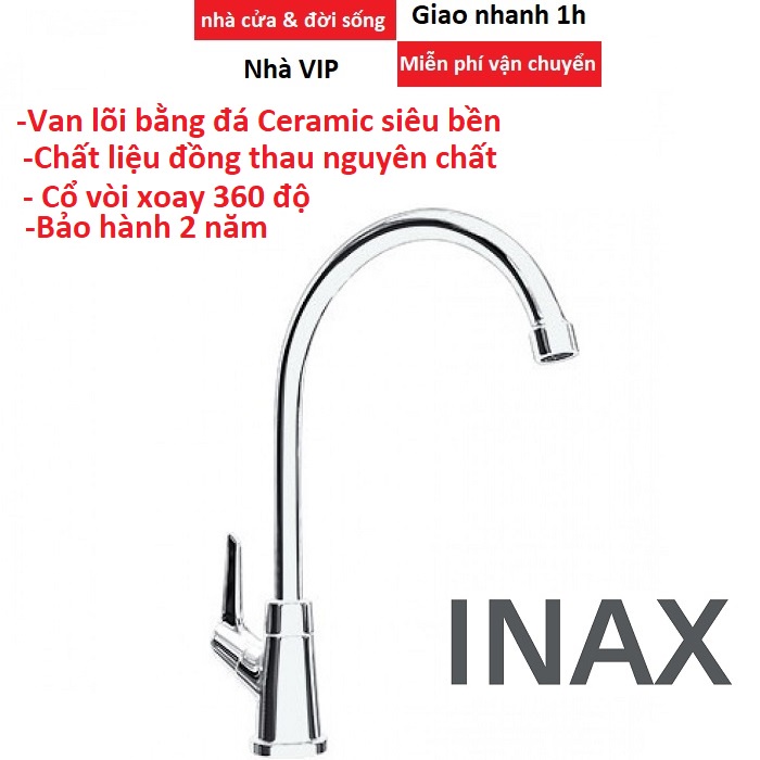 Vòi nước rửa bát, chén lạnh cao cấp INAX SFV-17, xoay 360 độ,chính hãng