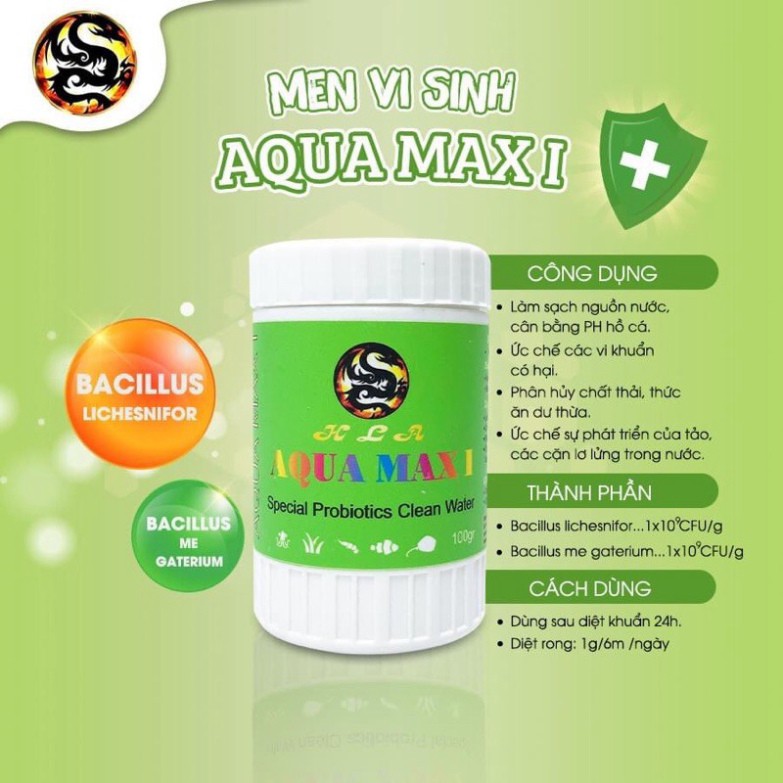 Men vi sinh hồ cá cảnh AQUA MAX 1 . Vi sinh cho hồ thuỷ sinh, bế cá thuỷ sinh Giá Tốt