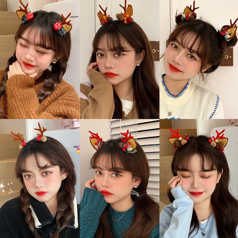 Kẹp tóc hình sừng tuần lộc dễ thương cute - Chủ đề Giáng sinh - Lado Shop
