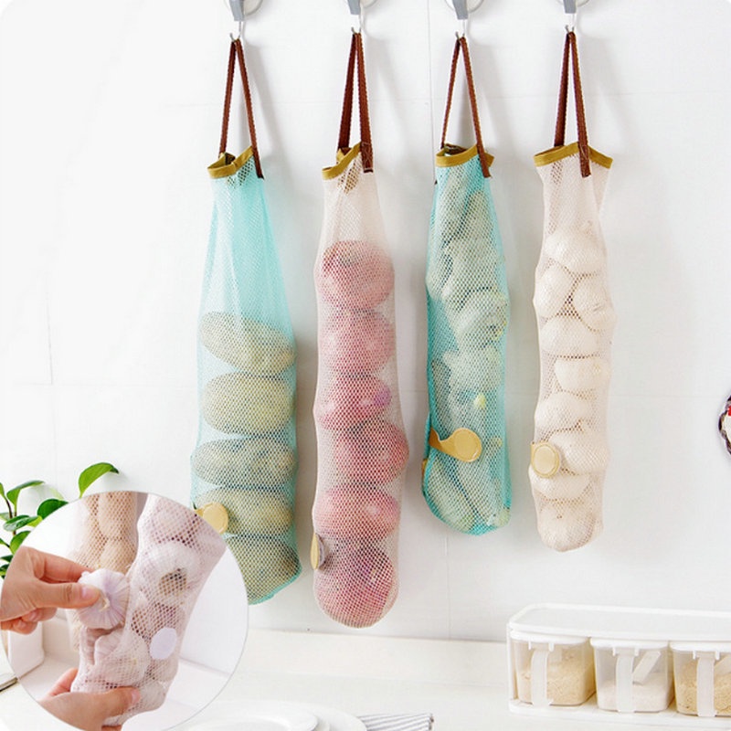 Túi Lưới Treo Tường Đựng Rau Củ Quả Đa Năng Bằng Polyester Tiện Lợi