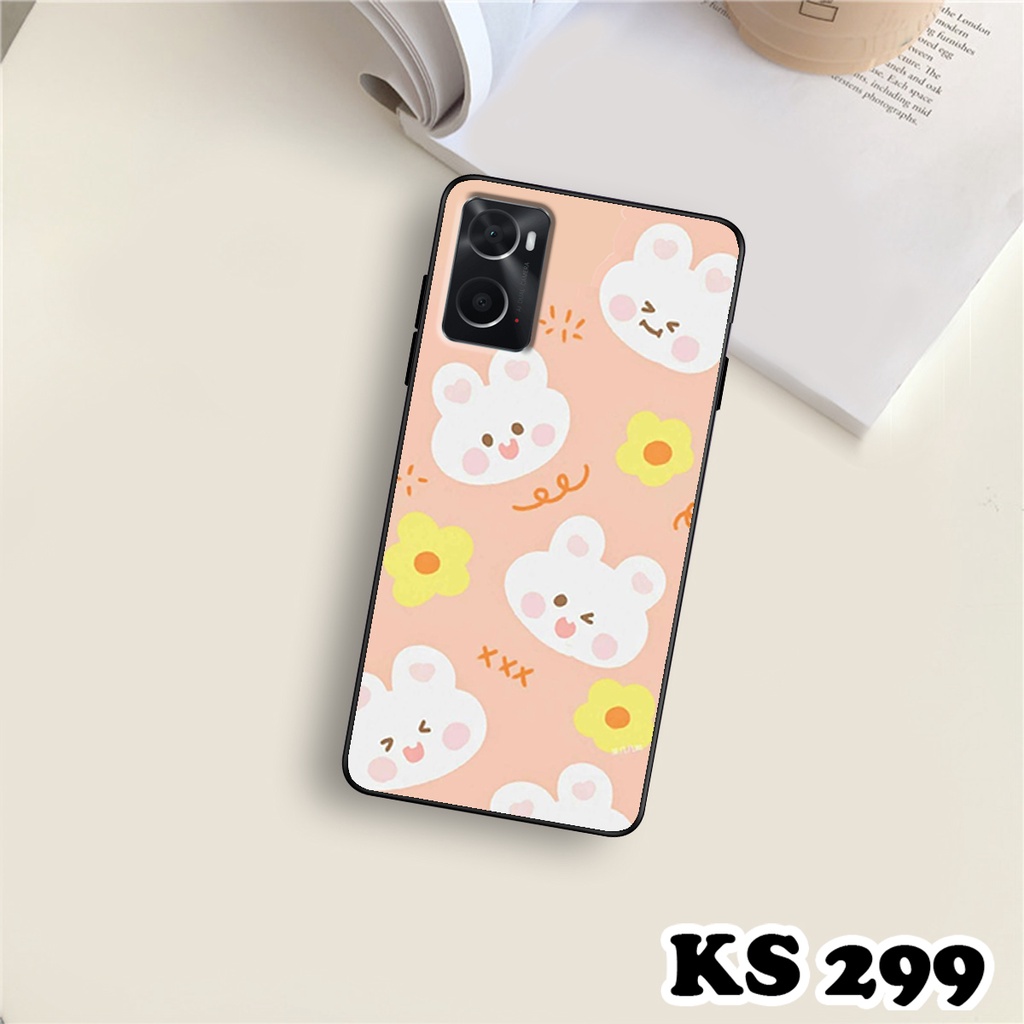 Ốp lưng Oppo A36 - Oppo A76 - Ốp in hình Gấu&amp;Thỏ siêu xinh - Lưng nhám viền TPU