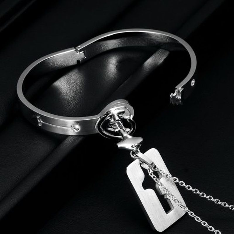 Set 2 Vòng Tay/Vòng cổ/Vòng Tay Mặt Ổ Khóa Ổ Khóa Độc Đáo Thời Trang