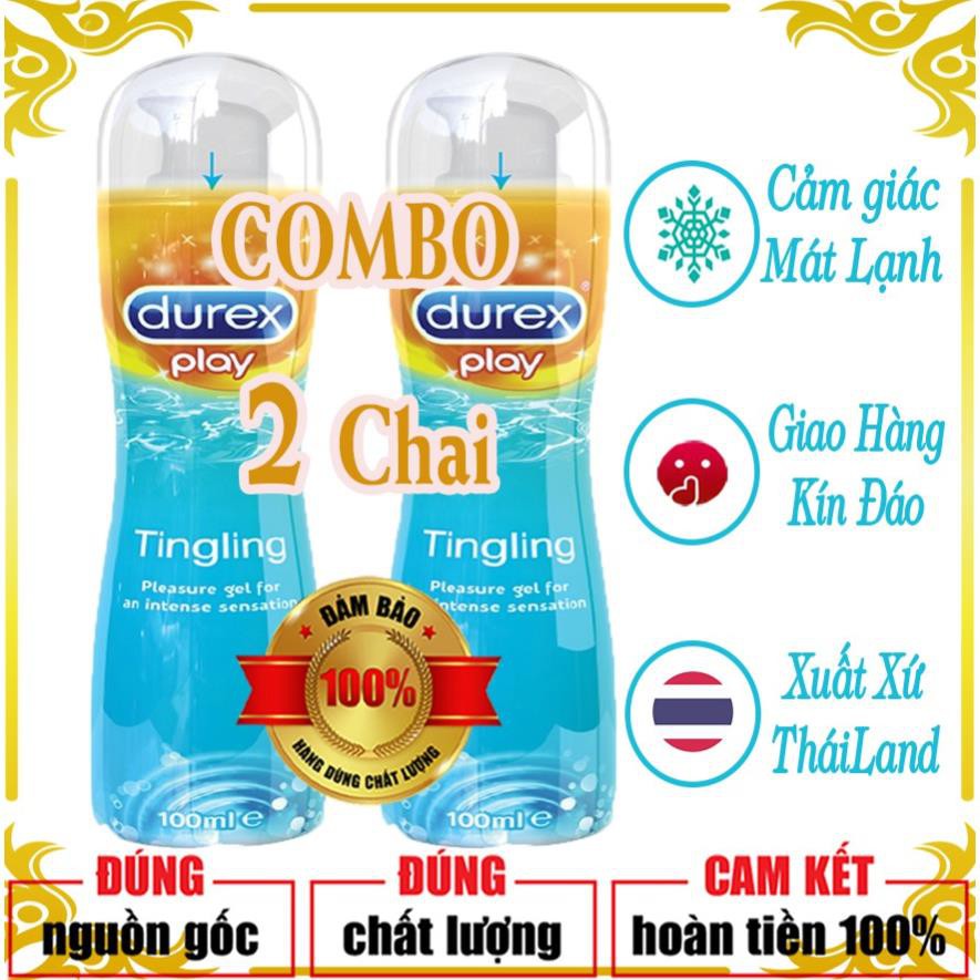 [Combo 2 Hộp] Gel bôi trơn Thái Lan Durex Tingle - mát lạnh -  [100ml]