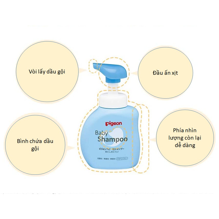 Dầu gội Pigeon 350ml Nhật Bản (Cho bé từ 0 tháng tuổi)