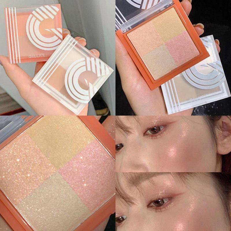 Bảng Phấn Bắt Sáng Gella 'S 4 Màu Ánh Nhũ Lấp Lánh