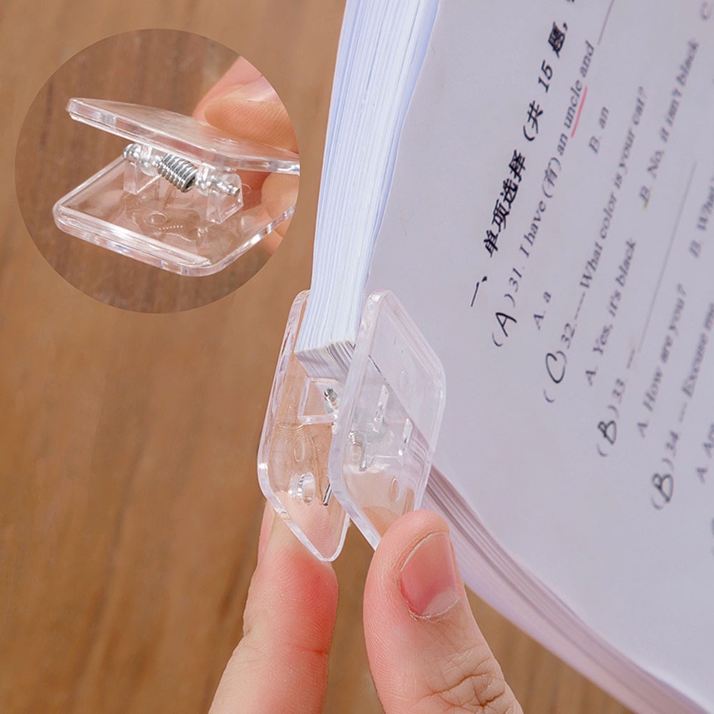 Set 5 Kẹp Tài Liệu Trong Suốt Hình Vuông Bằng Acrylic Dành Cho Học Sinh/Văn Phòng