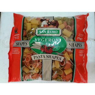 [375g – SHAPES] Nui rau củ 120 SAN REMO Pasta Shapes Vegeroni (tmt-hk)