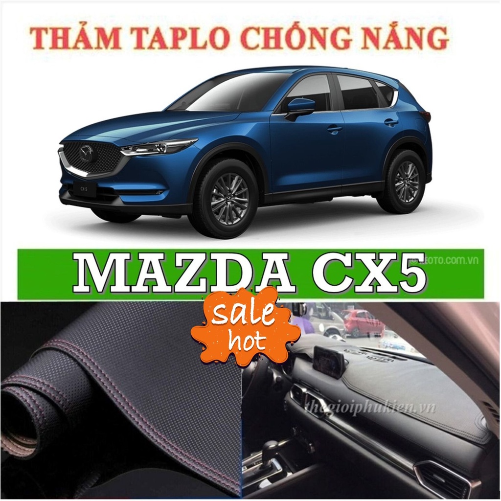 Thảm phủ Mazda Cx5 đời 2017-2021Taplo da Vân Cacbon cao cấp