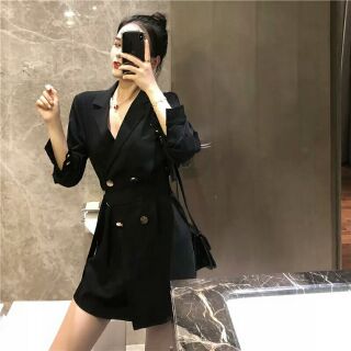 Đầm vest công sở đen (freesize)