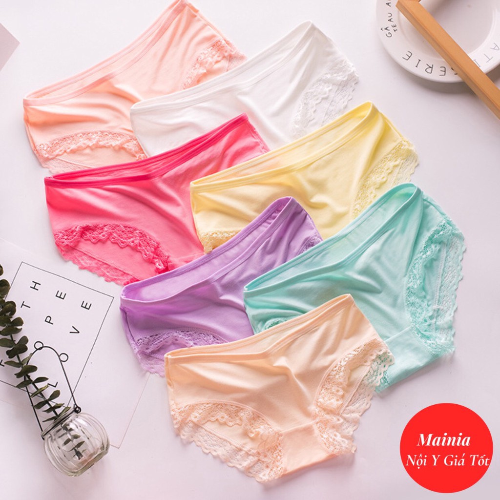 [Rẻ Nhất Shopee] Quần Lót Nữ Cotton Viền Ren Size L XL Cho Nữ Quần Chíp Co Giãn Xuất Khẩu Rẻ Đẹp Mainia Sho | BigBuy360 - bigbuy360.vn