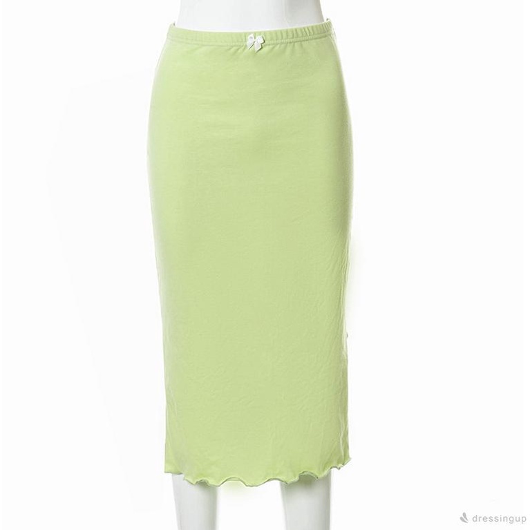 Chân Váy Bút Chì Lưng Cao Màu Sắc Đơn Giản Dành Cho Nữ