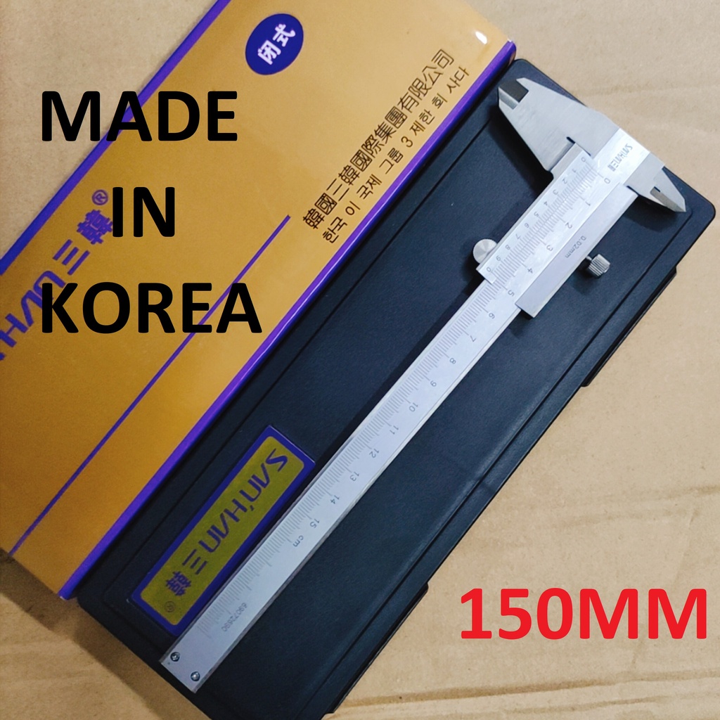 Thước kẹp cơ 150mm SANHAN cao cấp, MADE IN KOREA/ Thước cặp cơ khí chất lượng cao