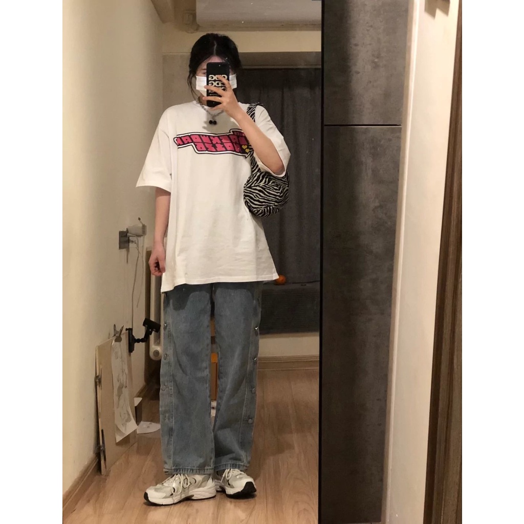 NRVP Áo Thun Ngắn Tay Form Rộng Mẫu 2021 Theo Phong Cách Hàn Quốc Dành Cho Nữ