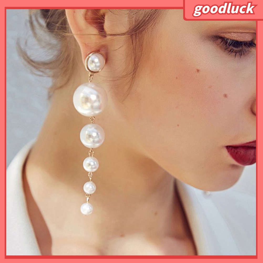 Khuyên tai nữ dáng dài đính ngọc thời trang