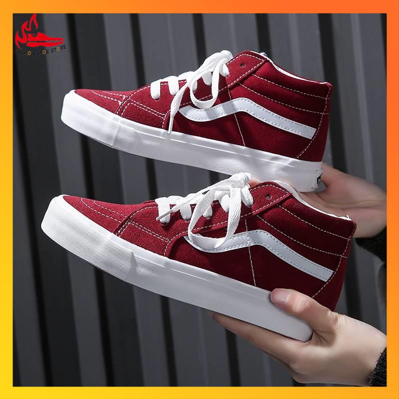 Giày Trượt Ván Vải Canvas Cổ Cao Thời Trang Hàn Quốc Mới 2021