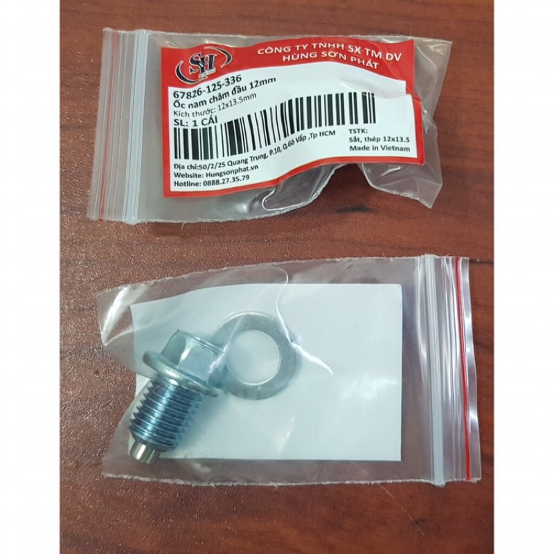 Ốc xả nhớt nam châm cho xe Honda và yamaha , ốc xả dầu nam châm