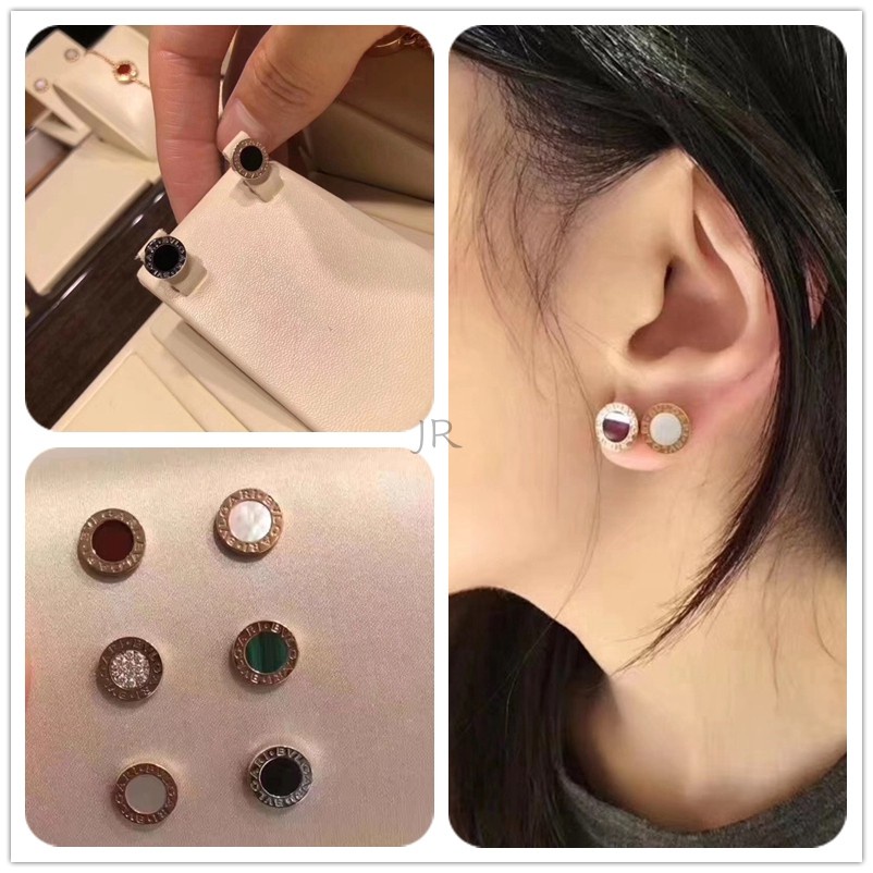 2 Bông Tai Vàng Hồng Trắng 18Kt Mới Năm 2021