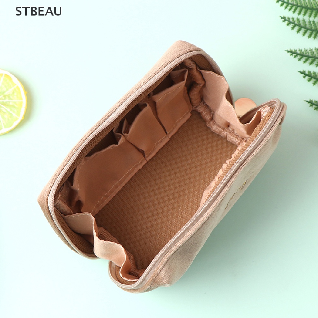 [Hàng mới về] Túi đựng mỹ phẩm bằng vải nhung tiện dụng mang theo khi đi du lịch