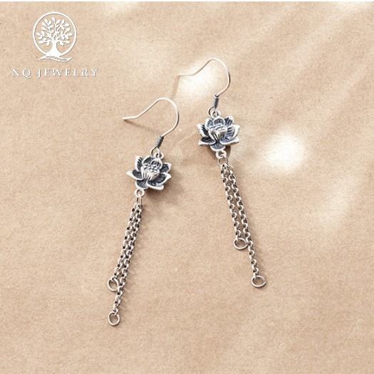 Charm bạc dây bông tay hoa sen - NQ Jewelry