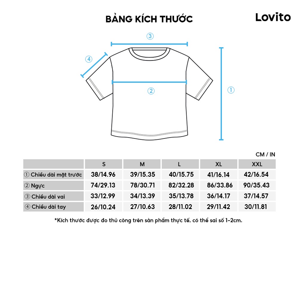  Áo croptop Lovito tay phồng in hoa L02006 (Màu xanh lam) | BigBuy360 - bigbuy360.vn