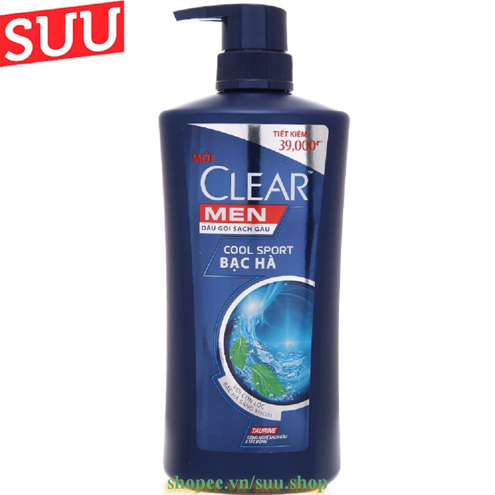 Dầu gội sạch gàu Clear Men Cool Sport bạc hà 630g  suu.shop cam kết 100% chính hãng