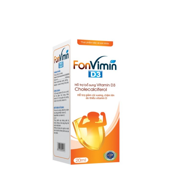 Fonvimin D3 - 20ml bổ sung vitamin D3 giúp bé dễ hấp thụ và mau lớn Hàng Chính Hãng Công Ty