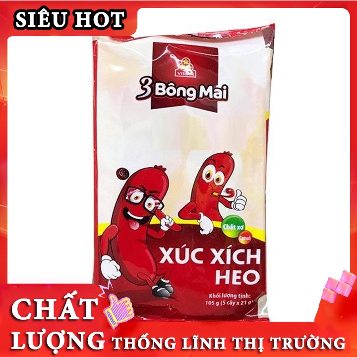 [ DATE NEW ] Xúc xích heo 3 bông mai tiệt trùng Vissan 105g (5 cây) - Siêu Thị Online - SD0035