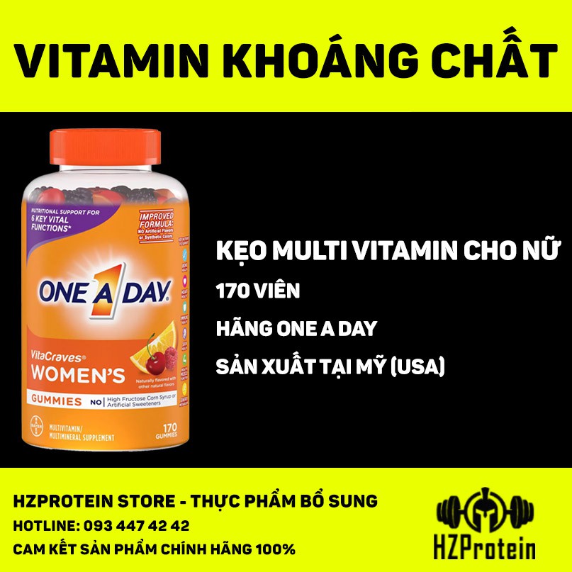 ONE A DAY WOMEN GUMMIES VITAMIN KẸO BỔ SUNG MULTI VITAMIN CHO NỮ (170 VIÊN)