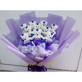 Bó hoa gấu xốp 10 - 11 con